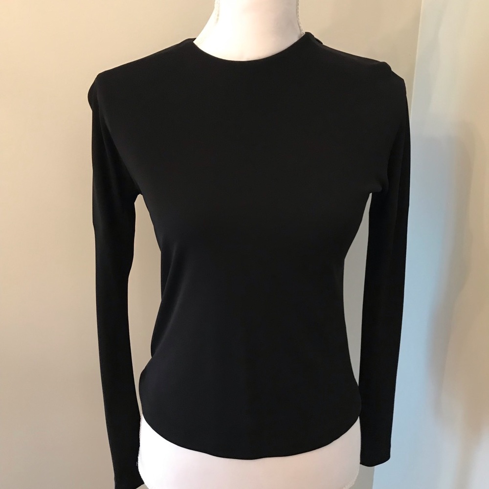 Long sleeve silk crêpe blouse